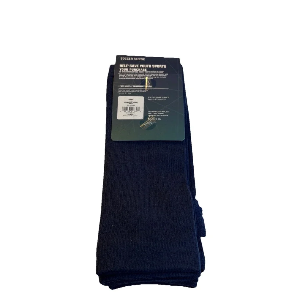 DSG DSGSCRSLV01 Navy Soccer Sleeve Sz L/XL  2‎ Pair NEW